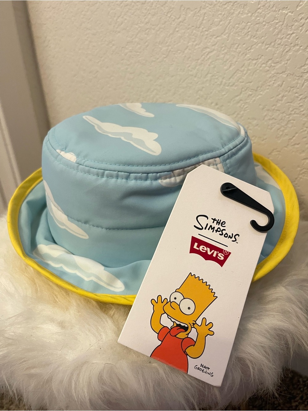 Levi's x The Simpsons Sky Blue Cloud Bucket Hat with Yellow Trim